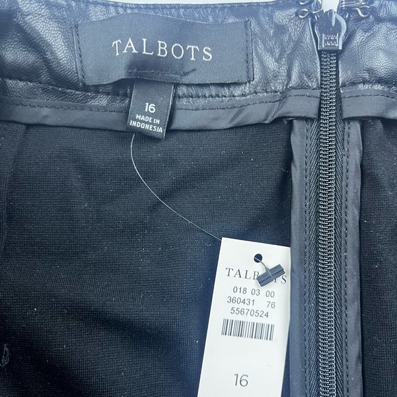 Talbots Black Leatherette Trim Skirt S97-38 - Picture 2 of 4